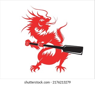 Red and black dragon patterns Vectors with white background