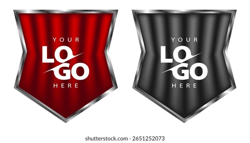 Red and Black Draped Logo Banners  Professional Design Templates