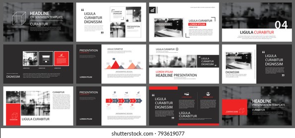 Red and black element for slide infographic on background. Presentation template. Use for business annual report, flyer, corporate marketing, leaflet, advertising, brochure, modern style.  - Shutterstock ID 793619077