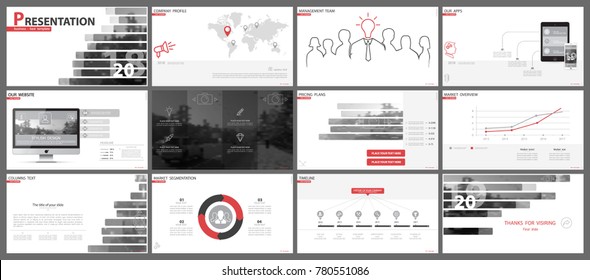 
Red, black, elements of presentation templates, white background. Slide set.2018. Regional infographic. Business presentations, corporate reports, marketing, advertising, annual report, booklets,fon