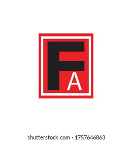diseño de logotipo de letras de FA en rojo y negro 