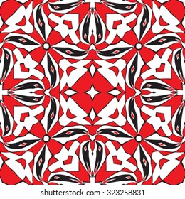 red and black fancy pattern, abstract colorful seamless texture, vector art illustration