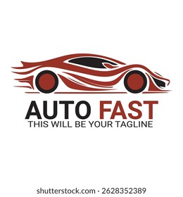 Red and Black Fast Car Logo Design