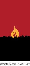 Red and black fire wallpaper design and hot fire flame yellow, sunset wallpaper design, vector fire with red and clack color illustration.
