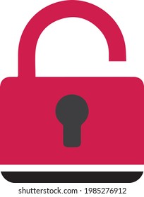 icono rojo de bloqueo plano negro para diseños de sitios web