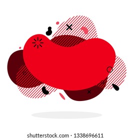 Red and black flat style abstract vector banner isolated on white background. Modern geometric liquid form. Modern template. Template for the design for logo, flyer, presentation etc. Vector