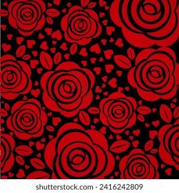 red black floral background vector illustration