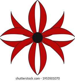 red and black floral logo vector design. Can be used for print, wallpaper, decoration, stickers, additional editing elements.
