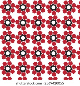 Red and Black Floral Pattern Design for Backgrounds and Textiles