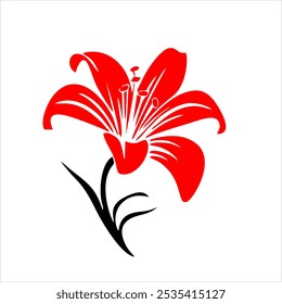 Red with black flower computer graphic art