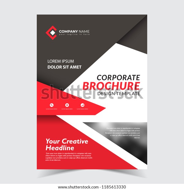 Red Black Flyer Design Template Abstract Vector De Stock libre De 