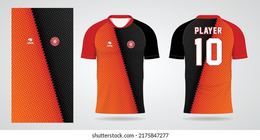 Red Black Football Jersey Sport Design Template