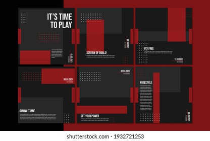 Red And Black Football Social Media Template