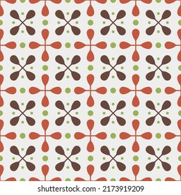 Red and black four-pointed petals. Simple and stylish seamless pattern. Vector and stylish pattern for print.