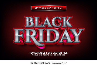 red black friday 3d style text effect graphic design