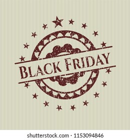 Red Black Friday distress rubber grunge seal