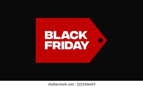 A red "Black Friday" tag in a black background. Text is white. 

Vector EPS graphic.