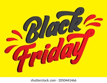  red black friday text  Vector illustration 