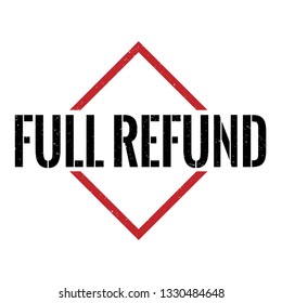 red black full refund triangle grungy rubber stamp