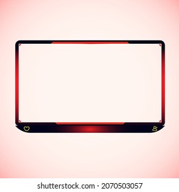 Red and Black Gaming facecam frames overlays for live streamers