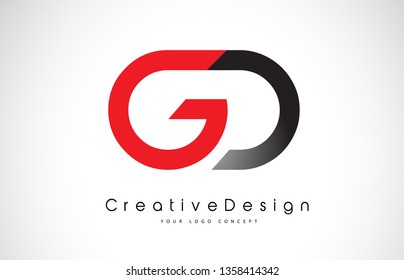 Red Black Gd G D Letter Stock Vector (Royalty Free) 1358414342 ...