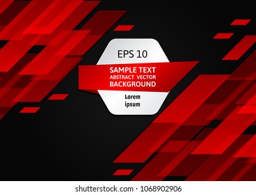 Red and black geometric abstract background with copy space, New vector Illustration