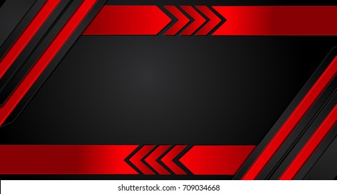 Red black geometric abstract corporate background. Vector.