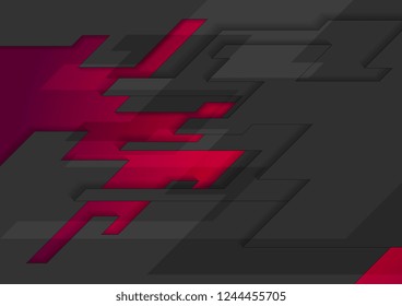 Red and black geometric abstract technology background. Vector corporate design