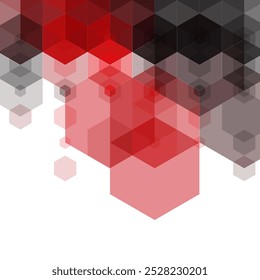 Red and black geometric background. Abstract background. Business vector. Geometric design element. Hexagon.