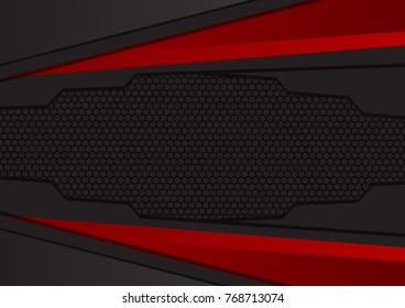 Red and Black geometric background with copy space, vector illustration