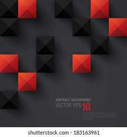 Red and black geometric background.Vector background can be used in cover design, book design, website background, CD cover, advertising. 