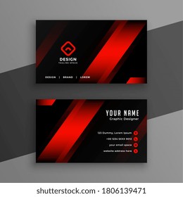 red and black geometric business card design template