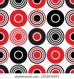Círculos geométricos rojos y negros