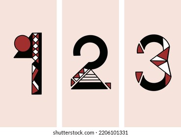 Red and black geometric color block elements, digital totem concept design 1-3