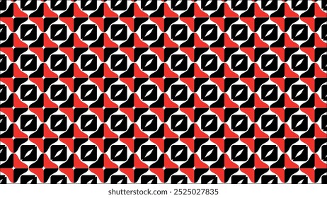 Patrón islámico geométrico rojo y negro, diseño simétrico audaz, motivo tradicional arabesco,
 Patrón de azulejo decorativo vibrante para la decoración del hogar, Fondo de pantalla, textil, fondo de arte cultural