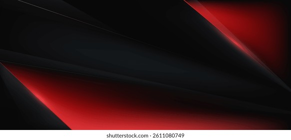 red black geometric on dark background. abstract elegant background vector illustration, banner business product presentations