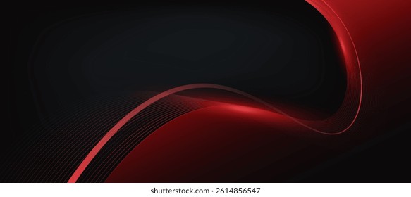 red black geometric on dark background. abstract elegant background vector illustration, banner business product presentations