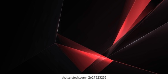 red black geometric on dark background. abstract elegant background vector illustration, banner business product presentations
