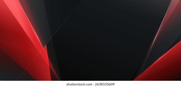 Red black geometric on dark background. abstract elegant background vector illustration, banner business product presentations