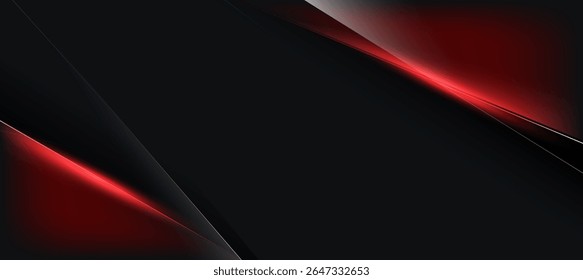 Red Black geometric on dark background. abstract elegant background vector illustration, banner business product presentations