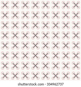 Red and black geometric pattern vector, cross pattern vector, line drawing texture