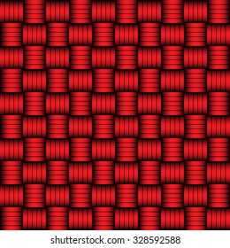 Red and black geometric pattern weaving mat