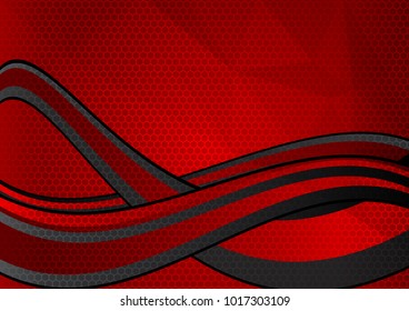 Red and Black geometric and wave, abstract vector background with copy space for business, Graphic design