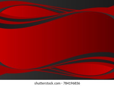 Red and Black geometric wave, abstract vector background with copy space for business