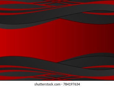 Red and Black geometric wave, abstract vector background with copy space, Graphic design