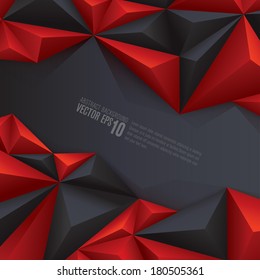 Red and black geometrical background for cover design , poster , brochure , banner , magazine cover and card design. 
