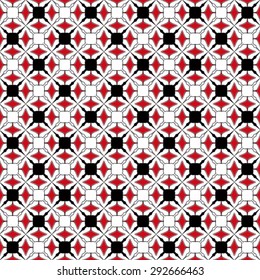 Red and black geometrical pattern on white background - vector illustration.