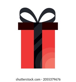red and black gift box icon style