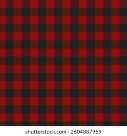 Red and Black Gingham Check seamless pattern design