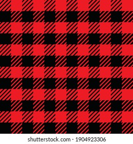 Red and Black gingham. Lumberjack pattern plaid. Suitable for fashion and interiors